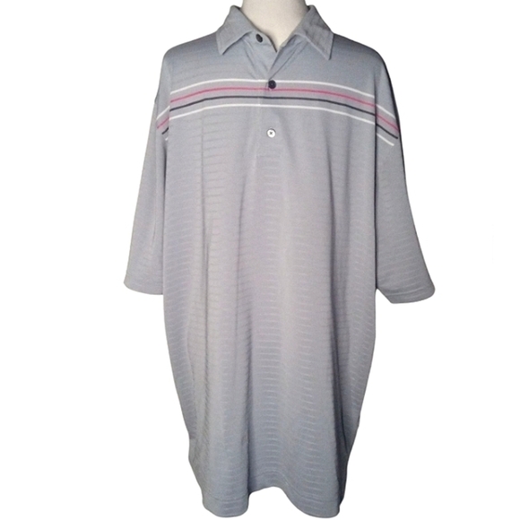 FootJoy Other - Foot Joy Performance Golf Polo Short Sleeve Gray Striped UPF Size XL
